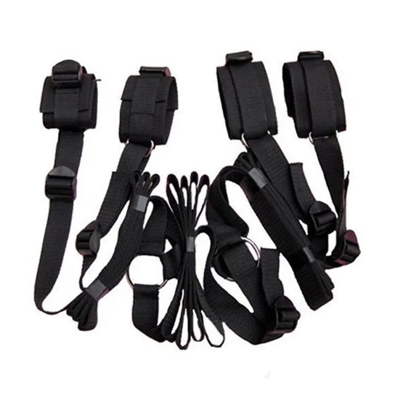 Adults Erotic Bondage Bed Games Sex Equipment Set of Nylon Restraints Handcuffs