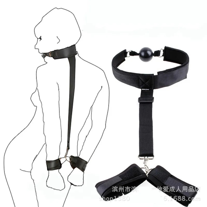 Adults Erotic Bondage Bed Games Sex Equipment Set of Nylon Restraints Handcuffs