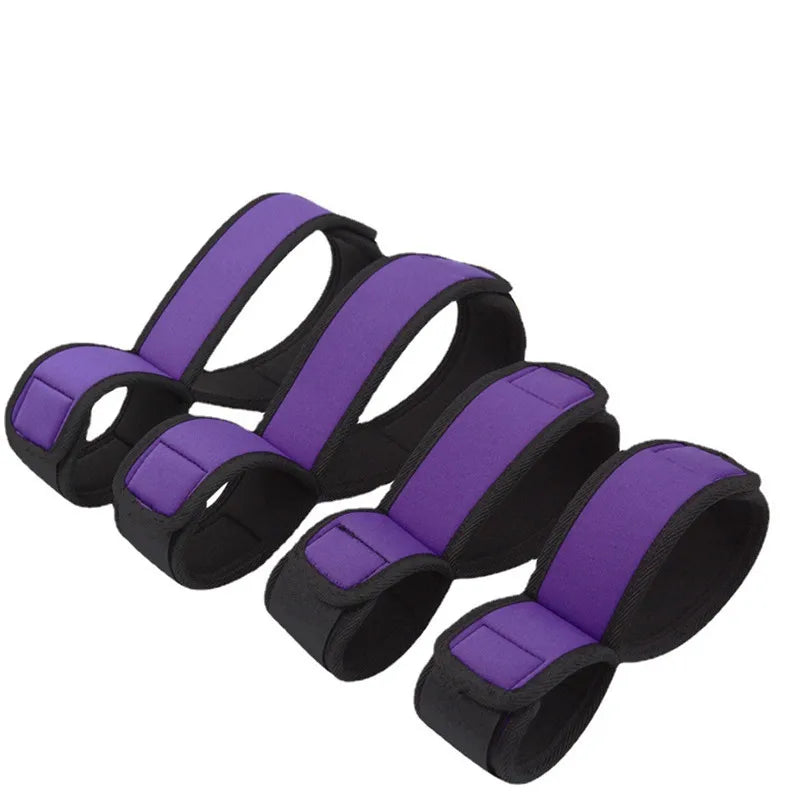 Bondage Kit for Couples - Adjustable Nylon Cuffs & Silk Bondage Ribbons