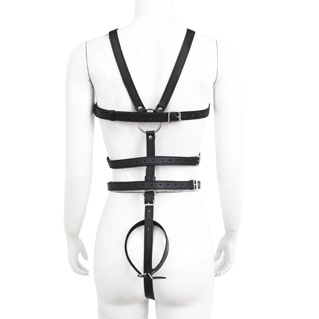 Full Body Leather Bondage Restraint Straps Bdsm Discipline Belt Hand Behind Back Bondage Sexy Exotic Costumes Sex Shop Toy
