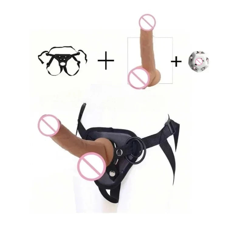 Wear Strap on Realistic Dildo for woman lesbian Sexual games Sex Toys Product Adult  Penis Exerciser