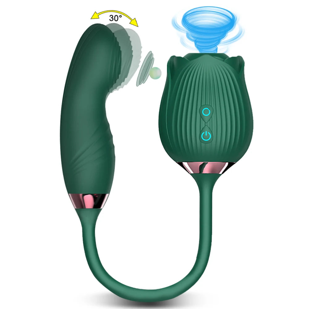 Sex Toy 2 In 1 Sucking Vibrator Nipple Penetration Vagina Rose-Vibrator Stimulator Masturbation Tools Women Audle Product 18+