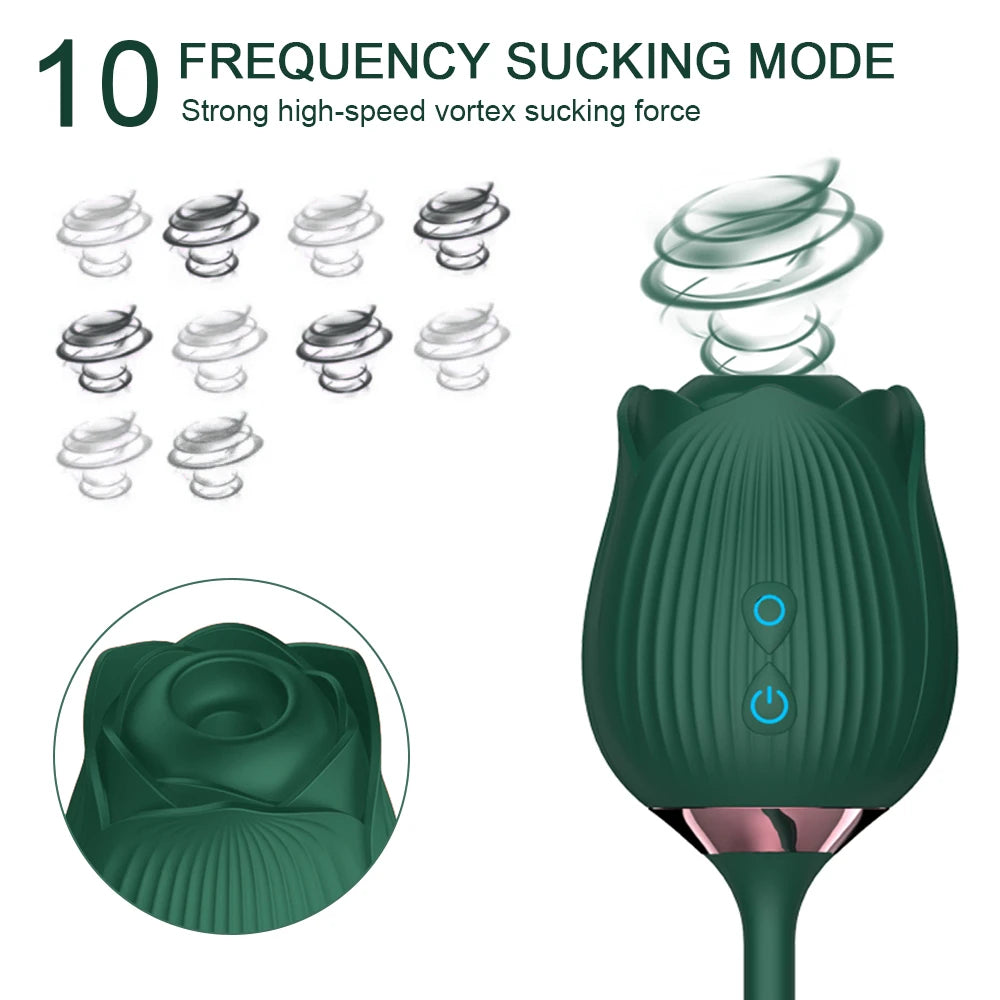 Sex Toy 2 In 1 Sucking Vibrator Nipple Penetration Vagina Rose-Vibrator Stimulator Masturbation Tools Women Audle Product 18+