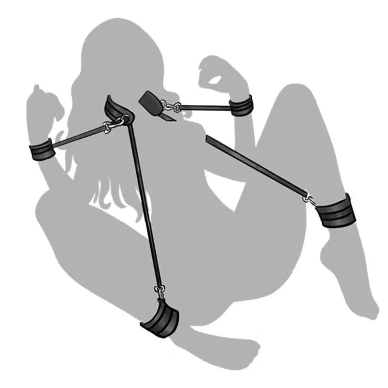 Couple Bondage Game Velcro Bed Sensual Restraints Gear Sexual Position Fixing Strap