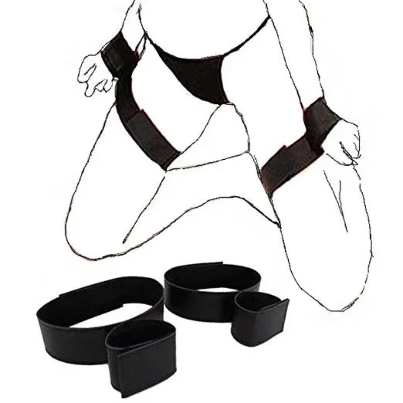 Bondage Kit for Couples - Adjustable Nylon Cuffs & Silk Bondage Ribbons