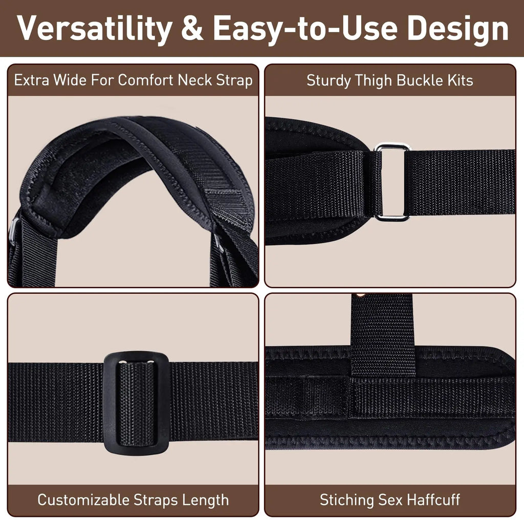 Women Sex Toys BDSM Bondage Restraints Straps Neck to Wrist Thigh/Ankle