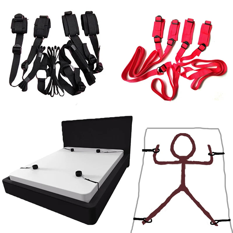 Bdsm Bondage Set 18 Adult Sexy Erotic Accessories Adjustable Bandage Handcuffs