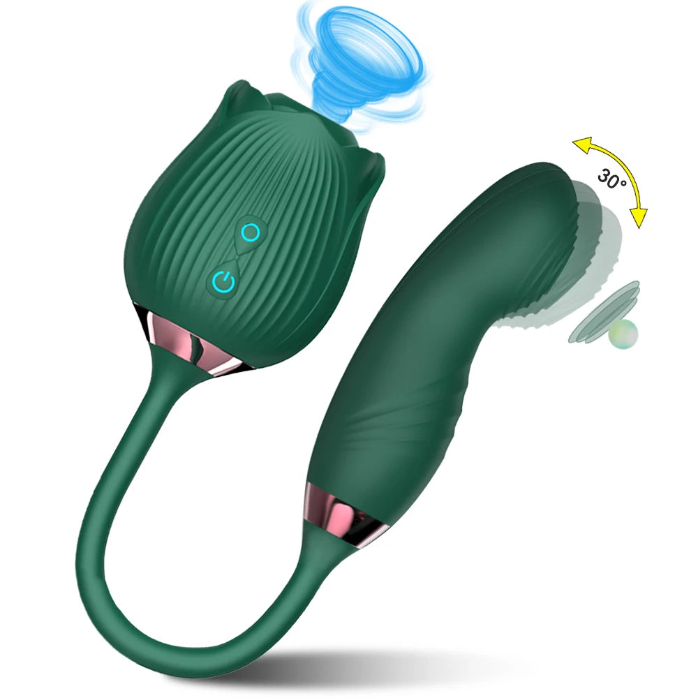 Sex Toy 2 In 1 Sucking Vibrator Nipple Penetration Vagina Rose-Vibrator Stimulator Masturbation Tools Women Audle Product 18+