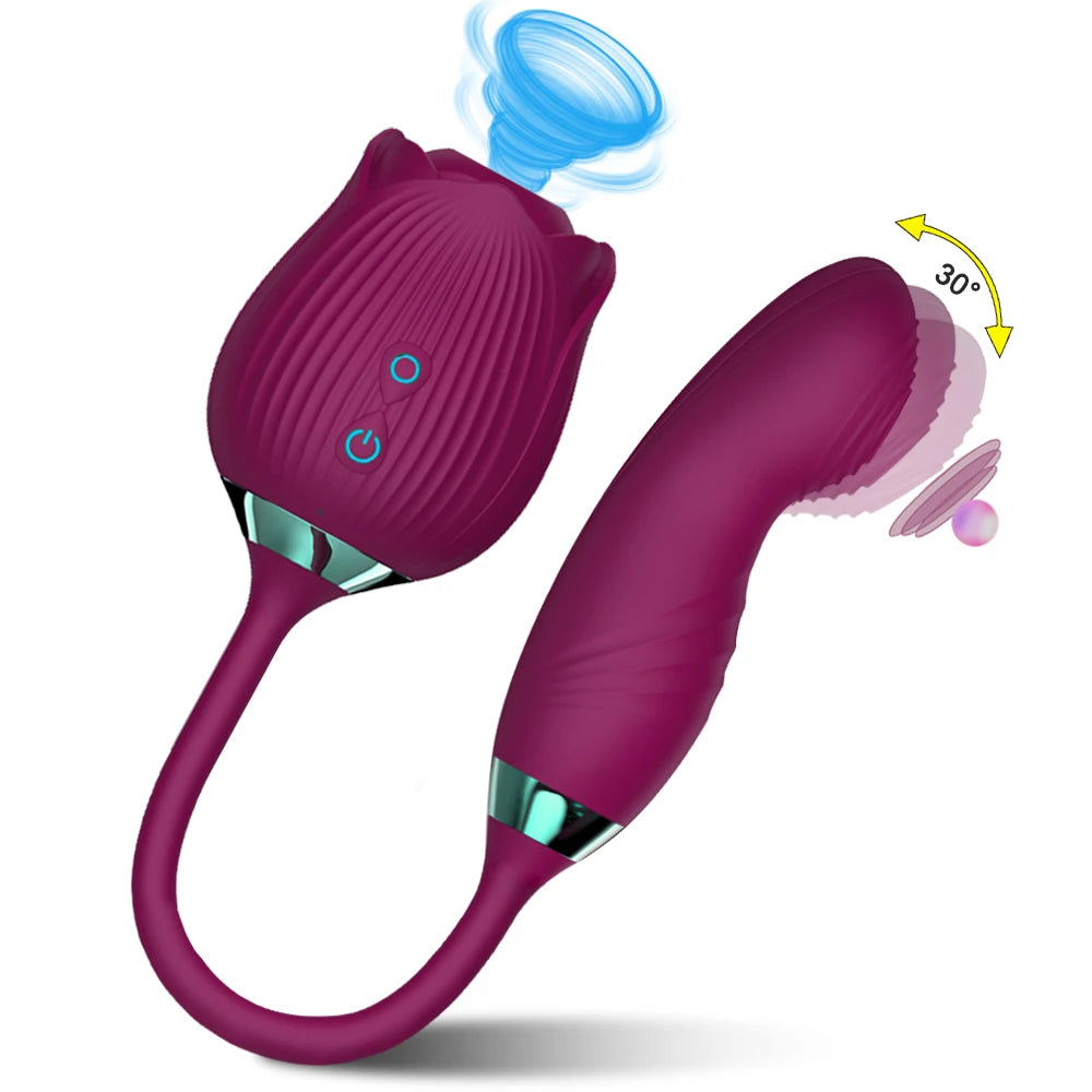 Sex Toy 2 In 1 Sucking Vibrator Nipple Penetration Vagina Rose-Vibrator Stimulator Masturbation Tools Women Audle Product 18+
