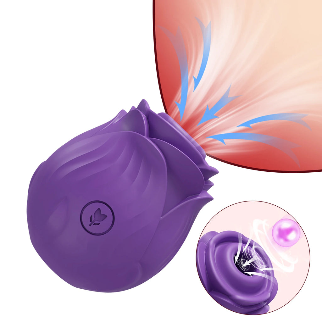 Sex Toy 2 In 1 Sucking Vibrator Nipple Penetration Vagina Rose-Vibrator Stimulator Masturbation Tools Women Audle Product 18+