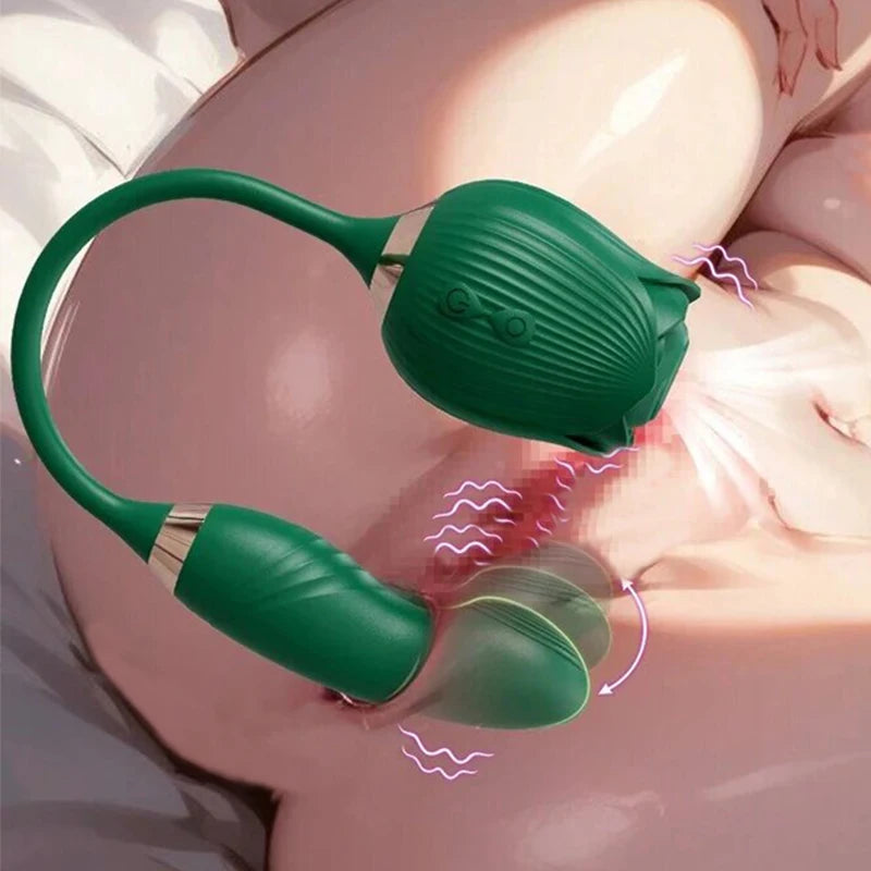 Sex Toy 2 In 1 Sucking Vibrator Nipple Penetration Vagina Rose-Vibrator Stimulator Masturbation Tools Women Audle Product 18+